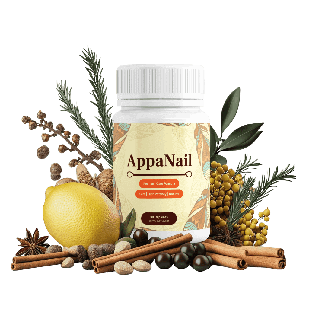 AppaNail bottle - 17-ingredient Appalachian formula for stronger nails and healthier feet, 30 vegetarian capsules